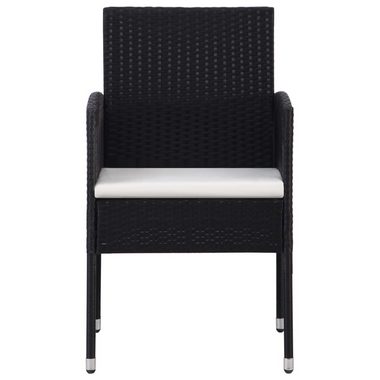 vidaXL Gartenstuhl Gartenstühle 2 Stk. Poly-Rattan Schwarz (2 St)