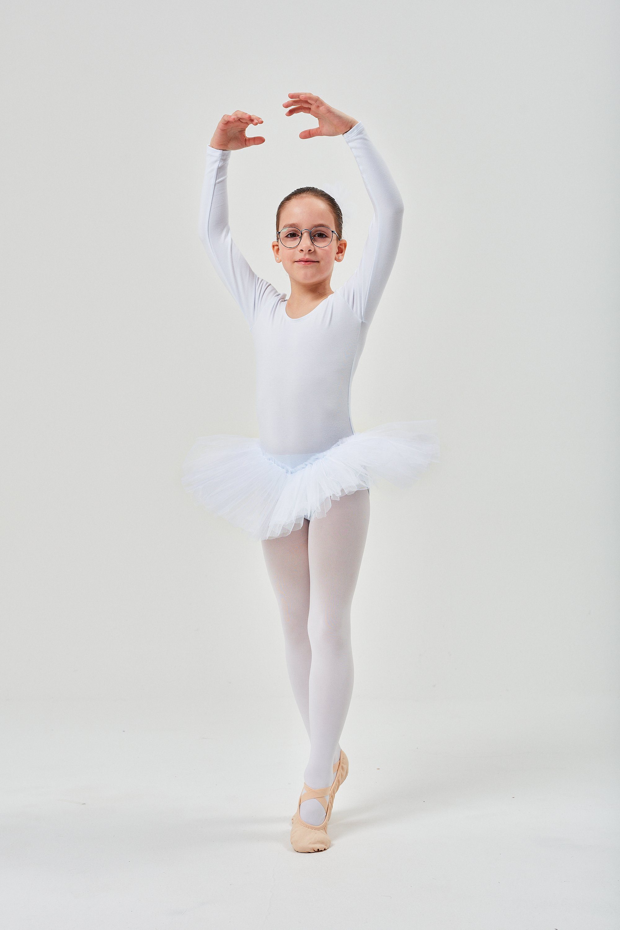 tanzmuster Tüllkleid Ballett Tutu Alea mit langem Arm Ballettkleid mit Tüllrock für Mädchen
