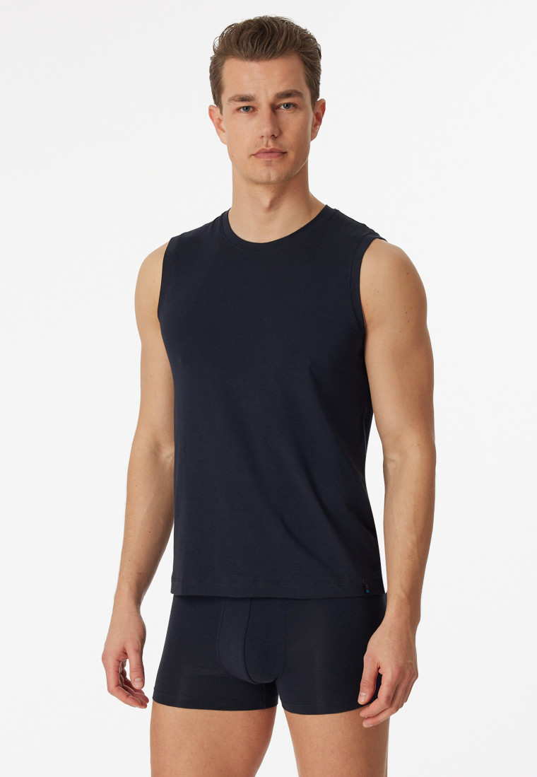 Tank Top modische Schnittform blauschwarz - Long Life Soft