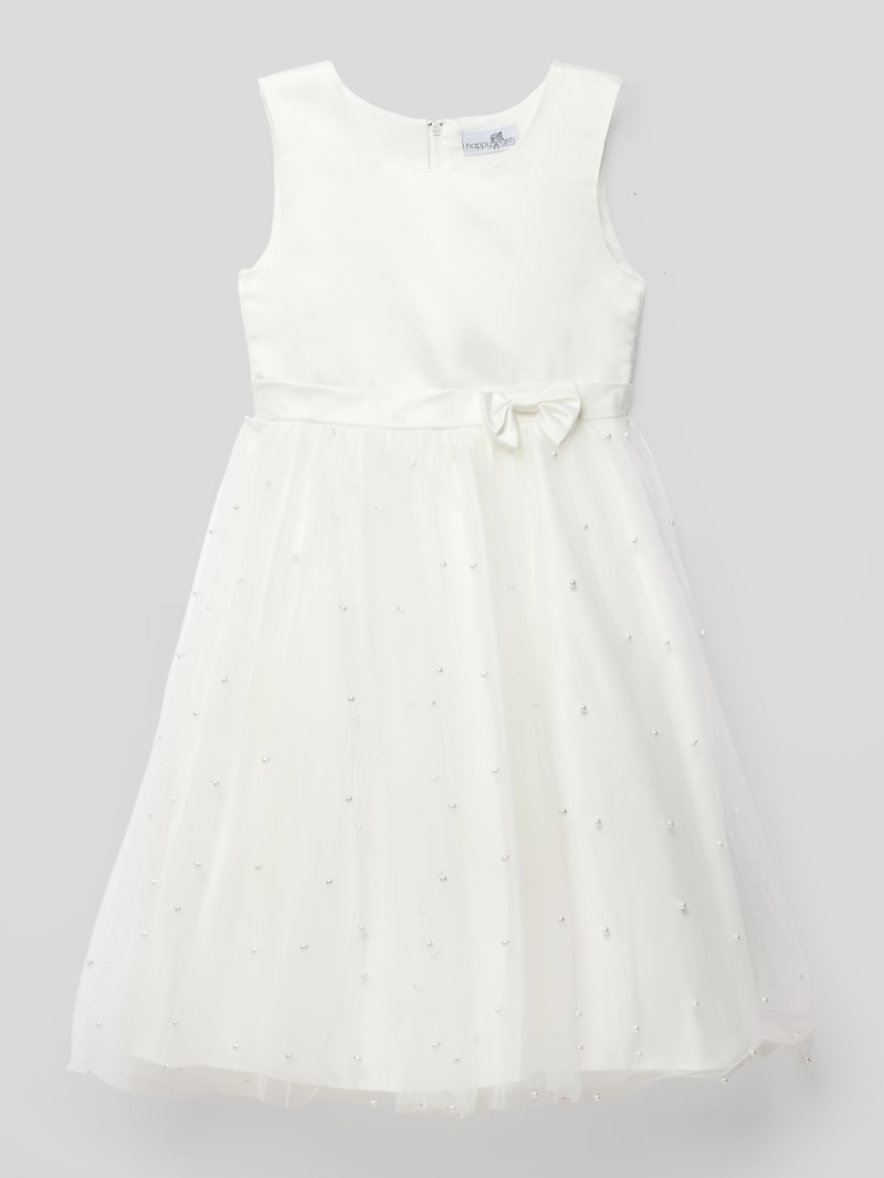 Kleid mit Schleifen-Detail in ecru