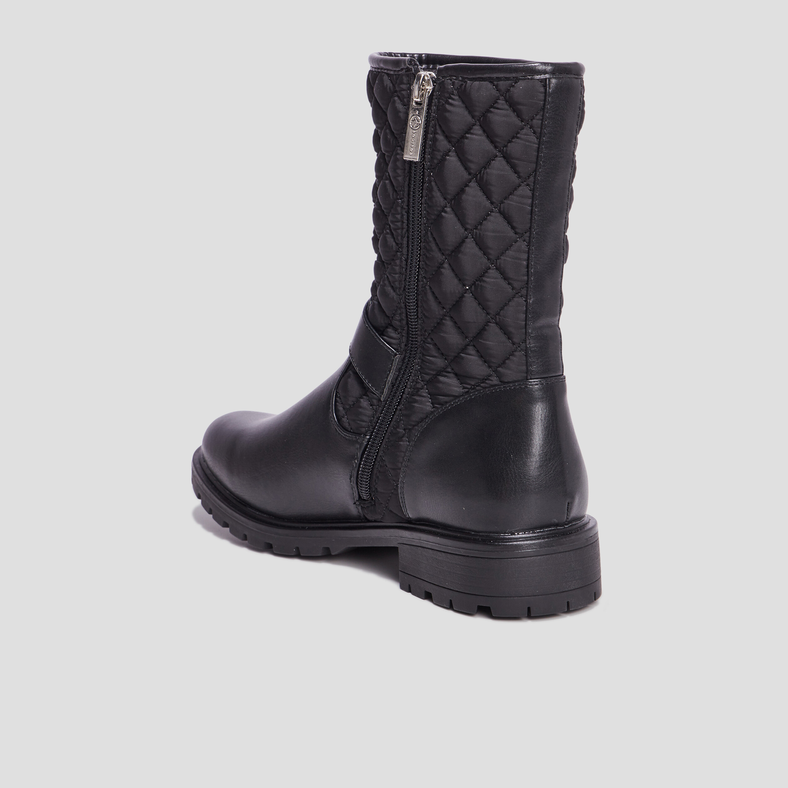 Bottines matelassées avec boucles noir femme | La Halle