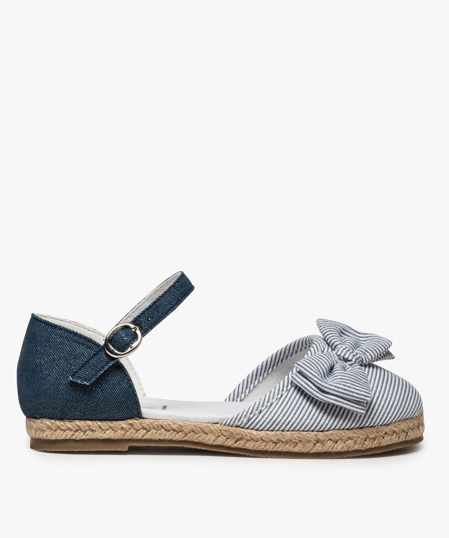 Ballerines fille en toile pailletée et fine bride bleu | GEMO
