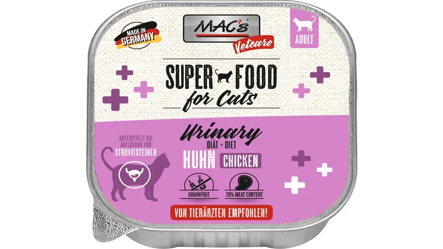 MAC's CAT Katzennassfutter Vetcare Urinary Huhn 100 g