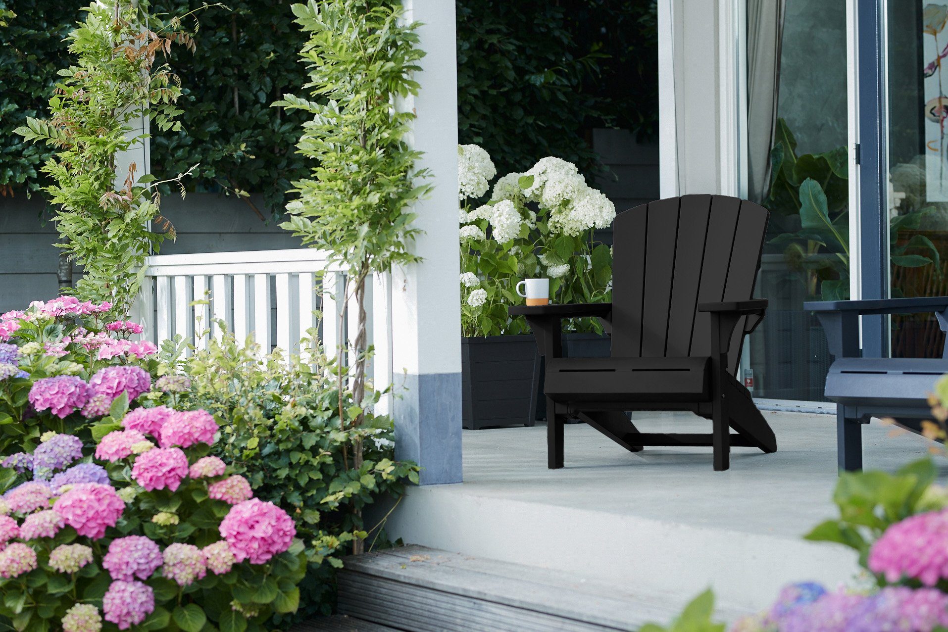 Keter Gartensessel Keter Adirondack Troy Gartensessel, Strandstuh, Loungestuhl, 1x Gartensessel