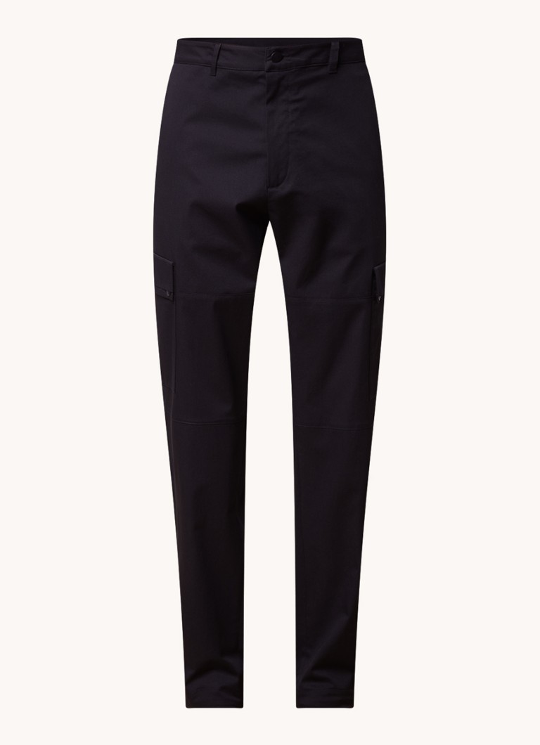 Pantaloni cargo Moncler cu logo și croială recto-court