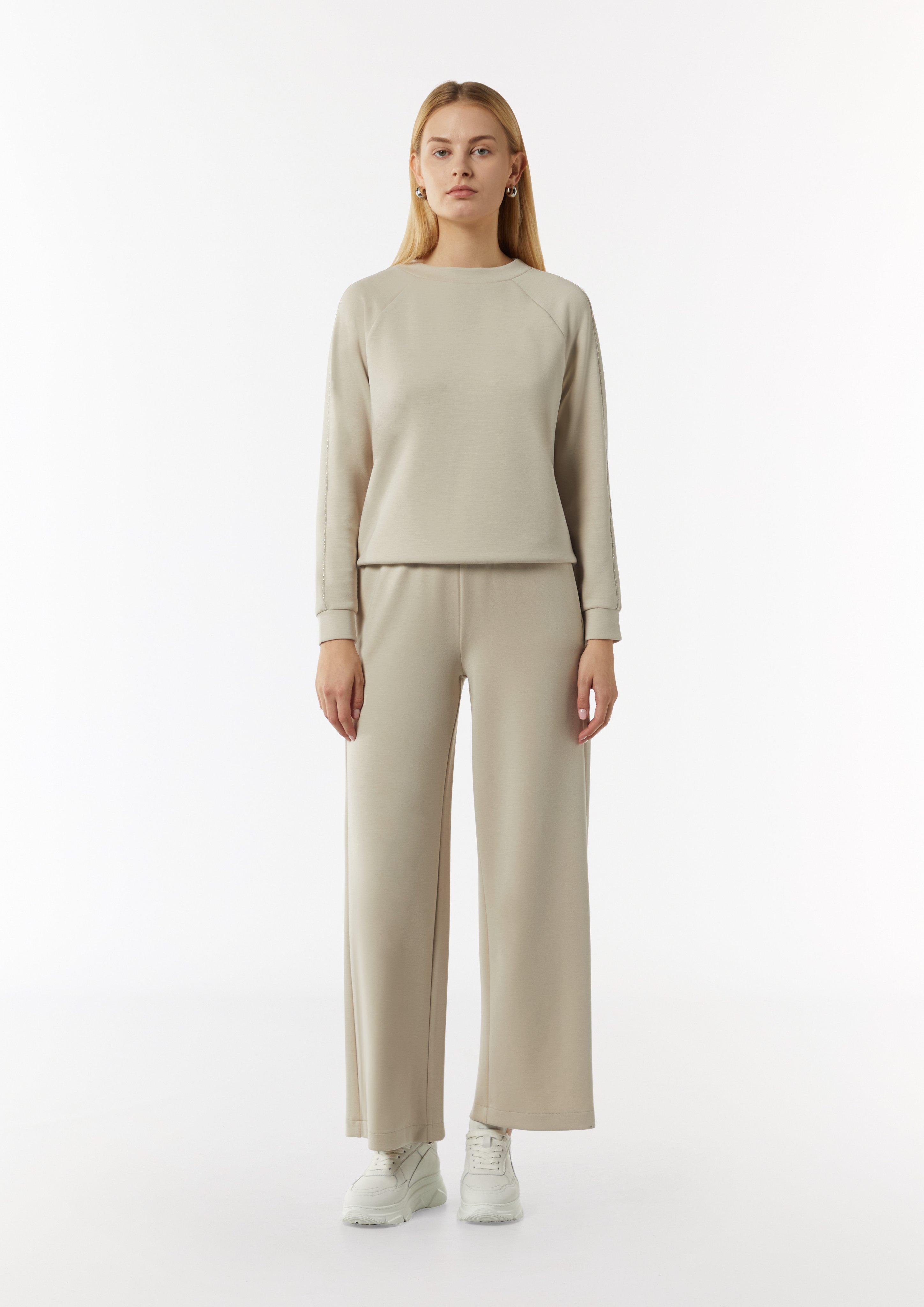 Palazzohose mit elastischem Bund - helles beige