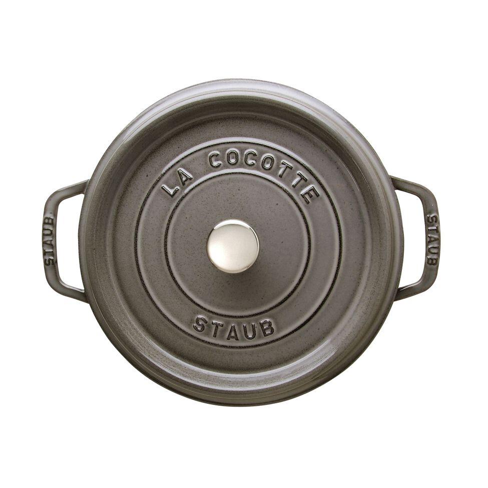Cocotte 24 cm, rund, Graphit-Grau, Gusseisen