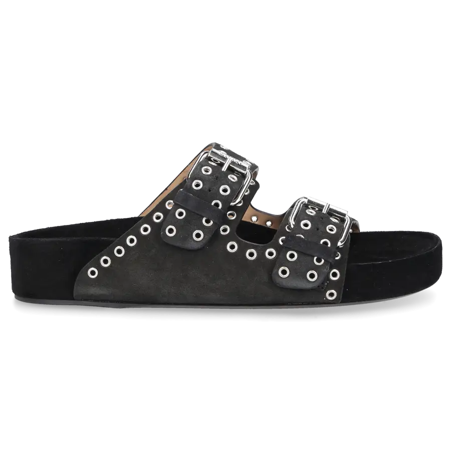 Isabel Marant - Pantoletten LENNYO Veloursleder - schwarz