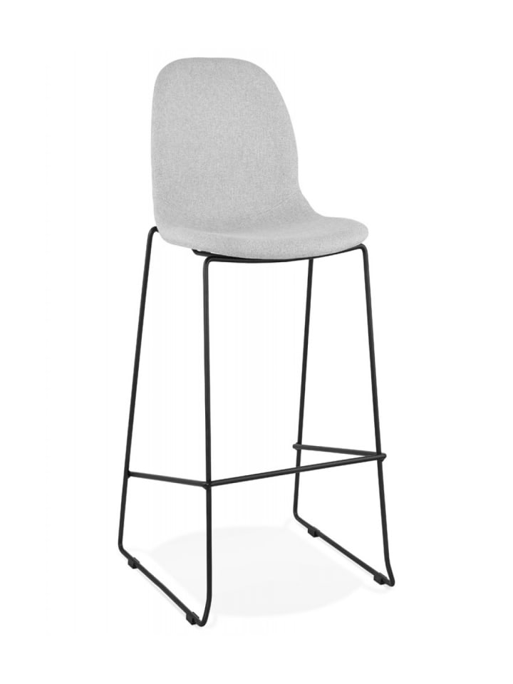 KADIMA DESIGN Barhocker EKTOR mit Stoffsitz | Barstuhl mit Fußstütze Stapelbar in Grau günstig kaufen onesize