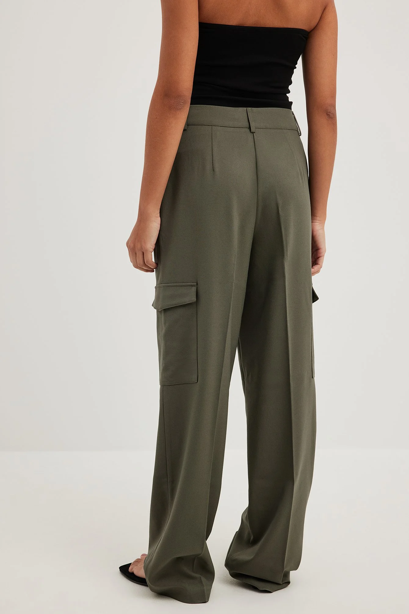 Cargo-Anzughose mit mittelhoher Taille