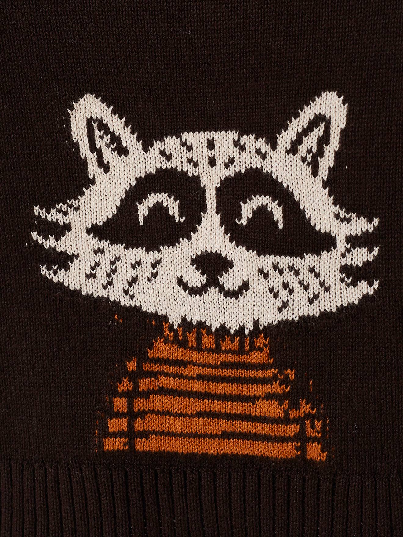 Pull bébé tricot raton-laveur chocolat