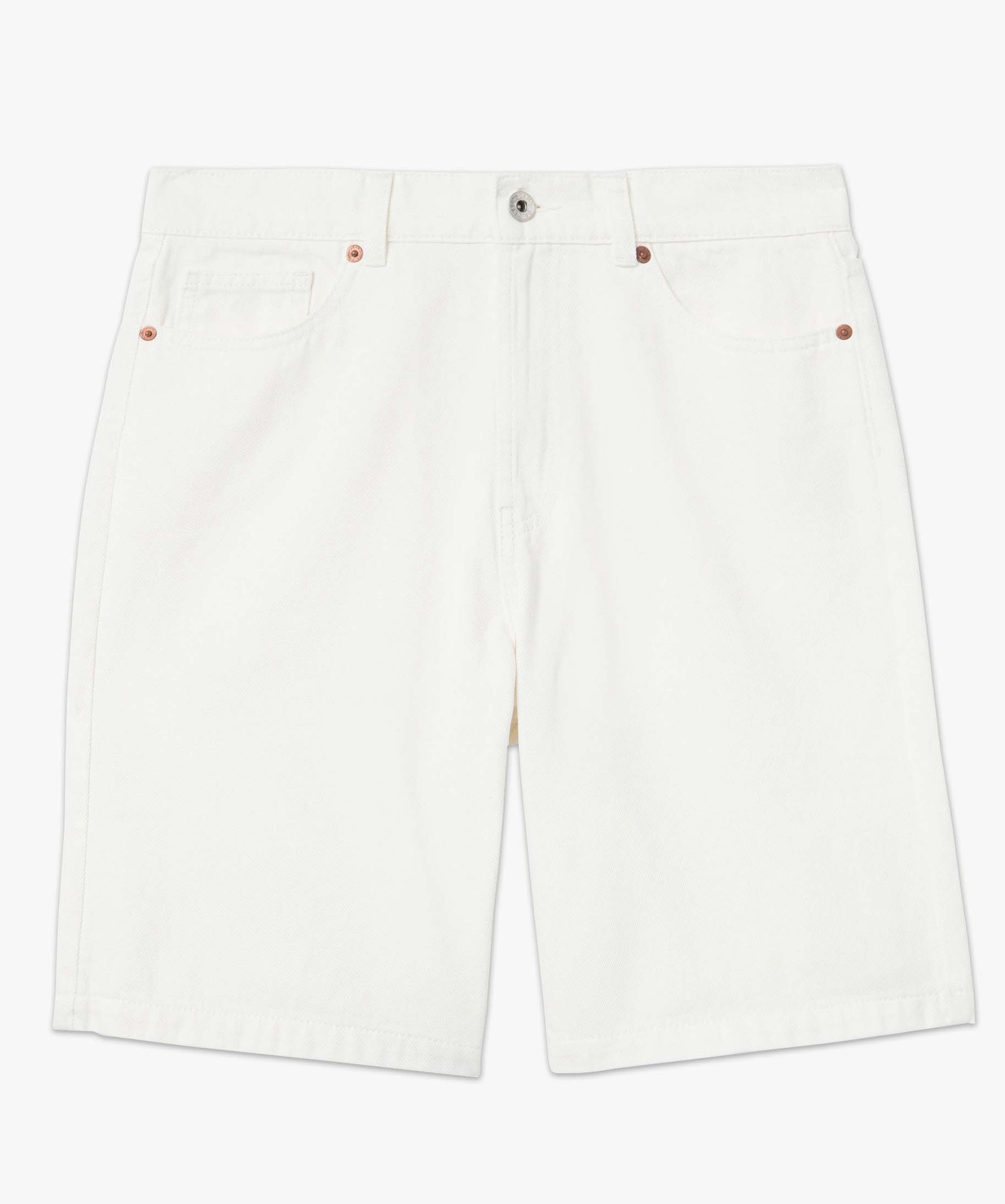 Bermuda homme en toile denim coupe large blanc | GEMO