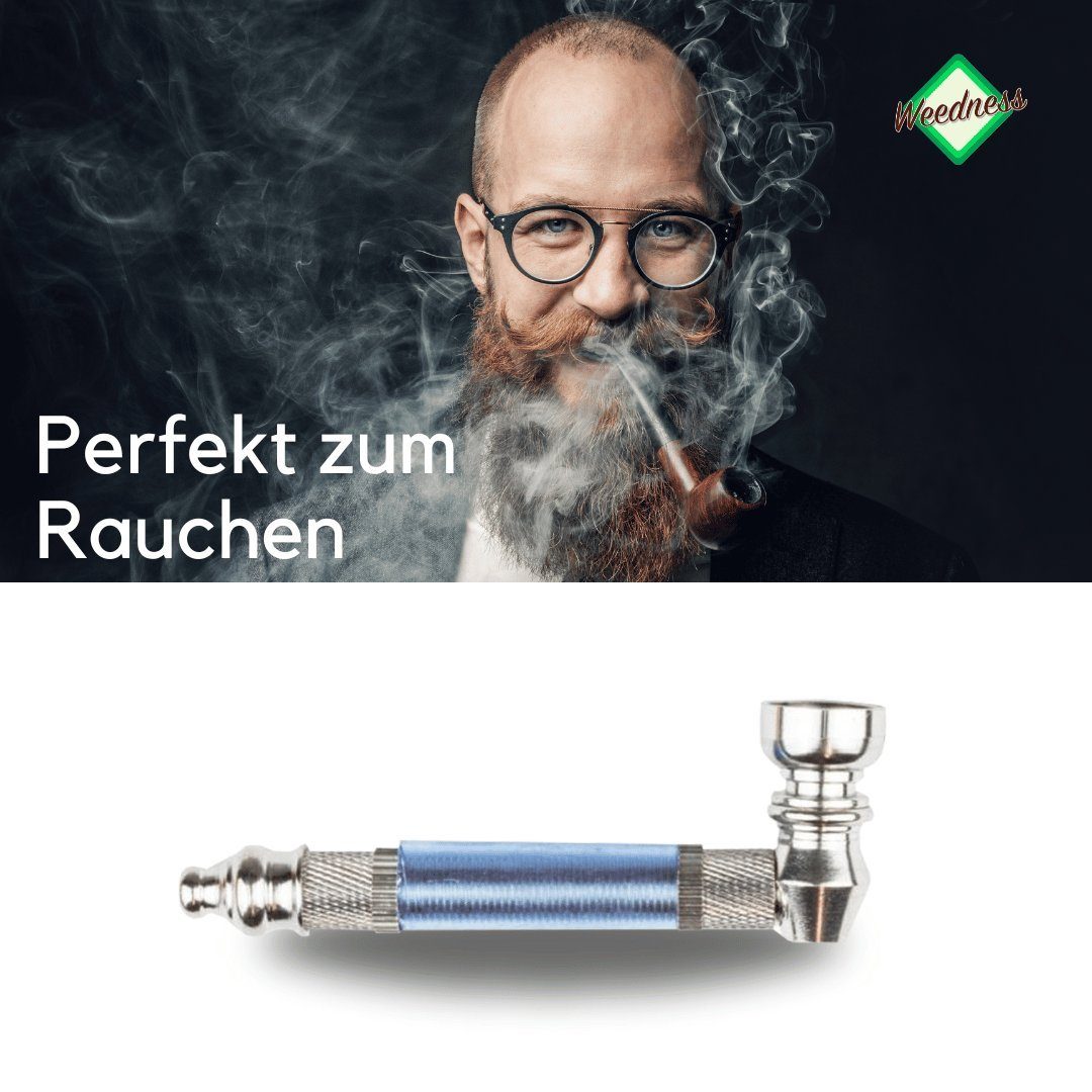 Weedness Handpfeife Schraub-Pfeife 10 cm Schraubpfeife Pipe Metall Tabak