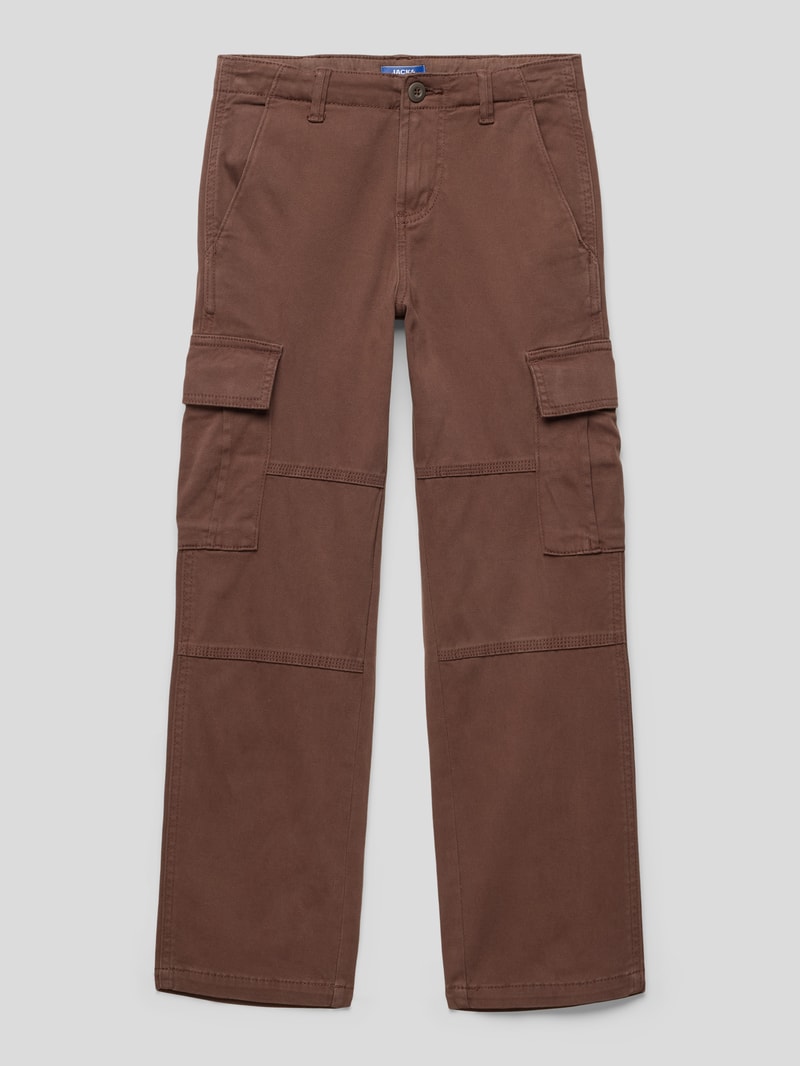 Cargohose mit aufgesetzten Taschen Modell 'HARLOW' in schokobraun