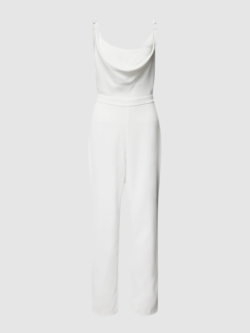 Jumpsuit mit Wasserfallausschnitt Modell 'BETSY' in weiß