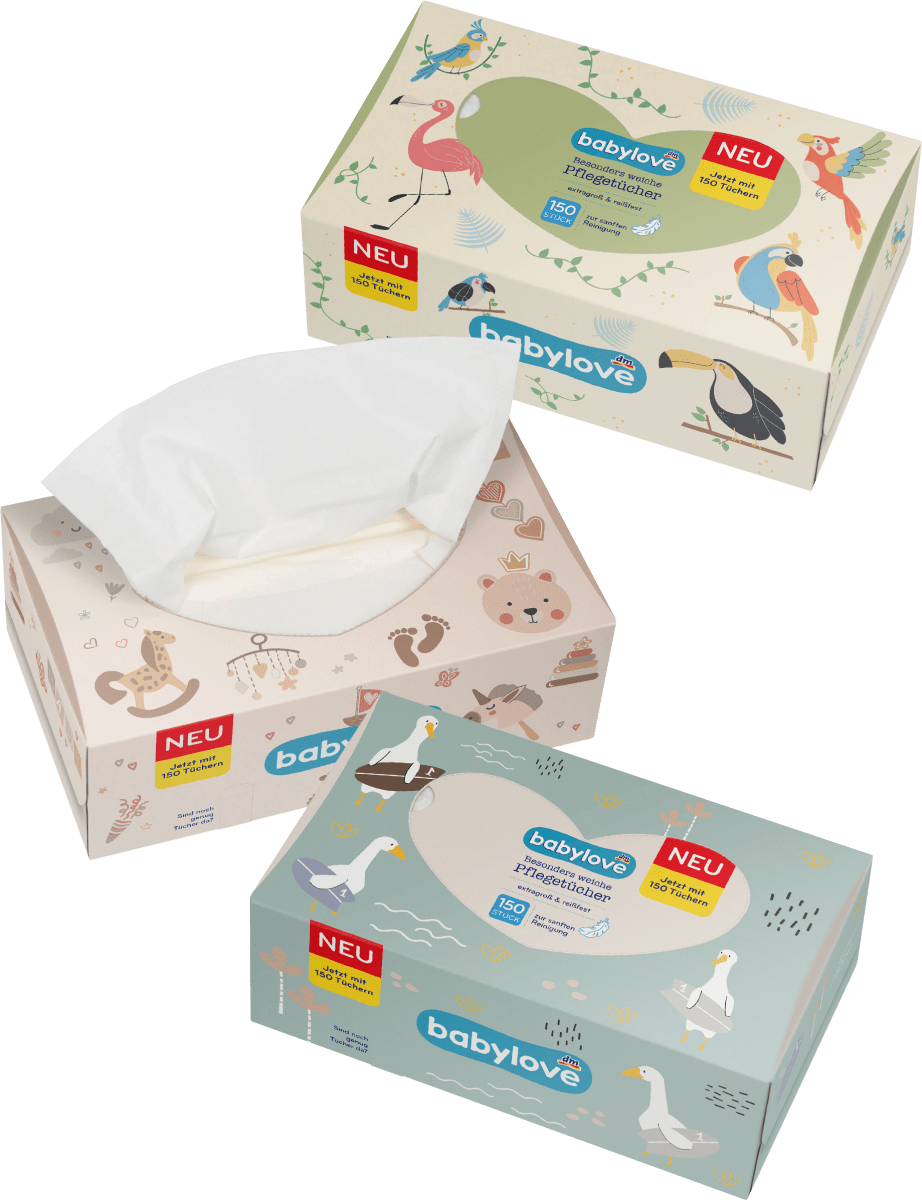 Babypflegetücher trocken 3lagig, 150 St