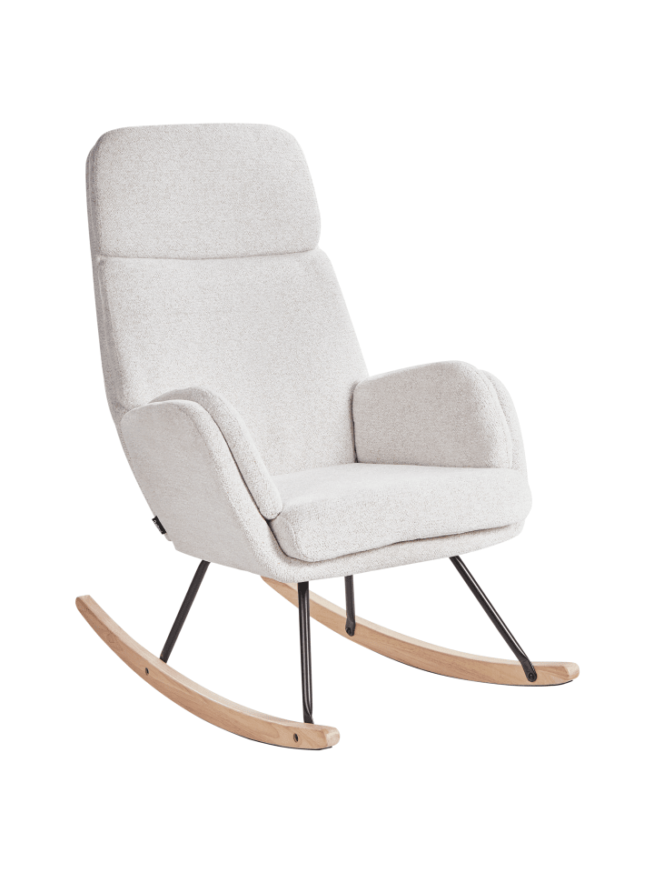 Beliani Schaukelstuhl KVELIA in Weiß/Braun/Schwarz - (W) 67 x (H) 106 x (L) 92 cm günstig kaufen onesize