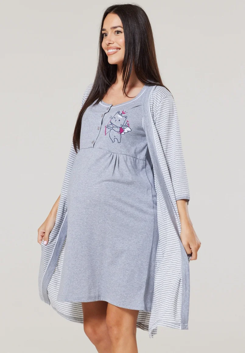 Conjunto de maternidad y hospital Happy Mama para parto y nacimiento - Camisón