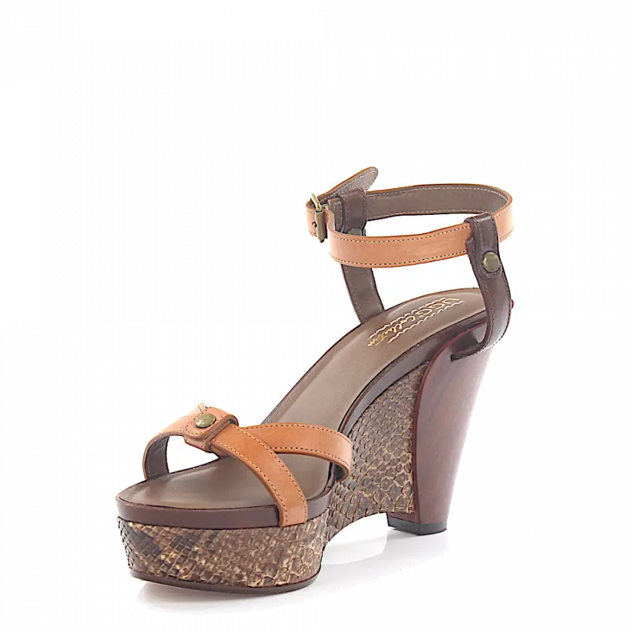 UGG - Sandalen Pythonleder braun - grau