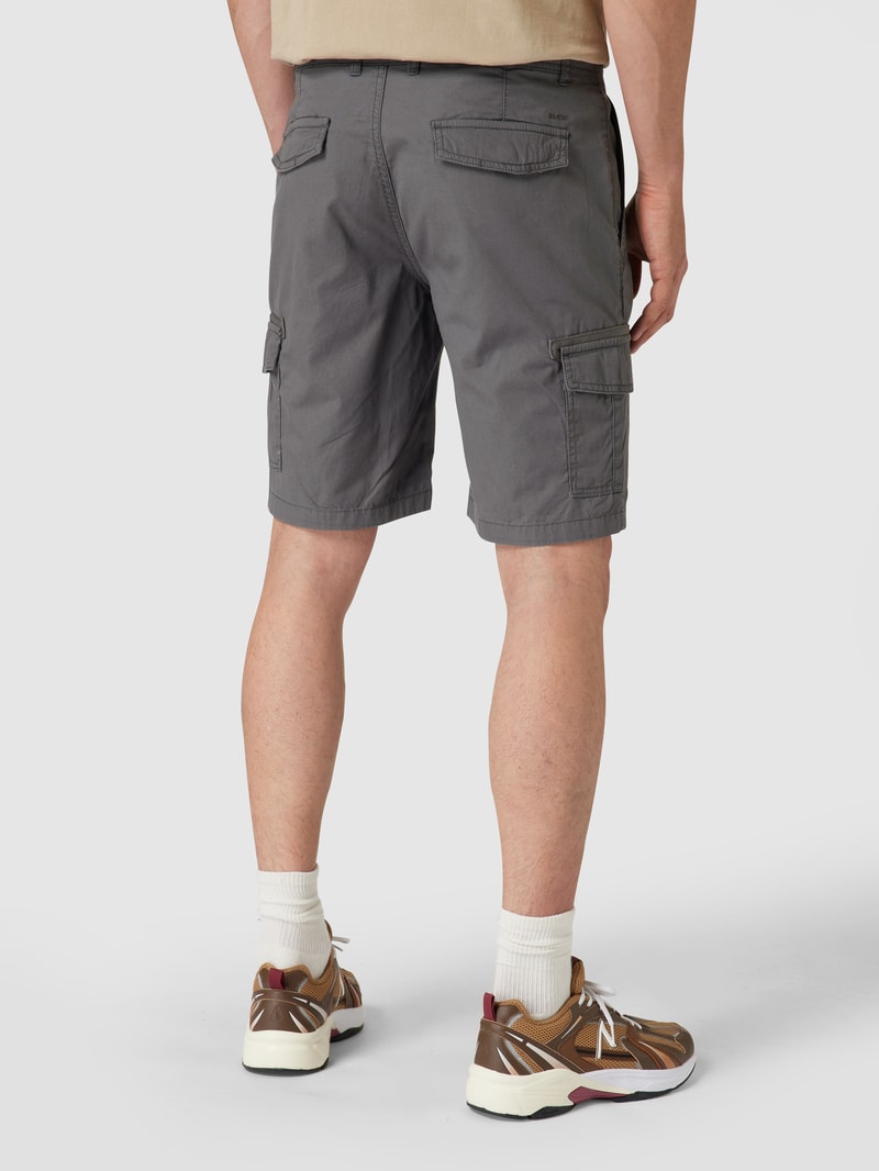 Slim Fit Cargo-Shorts mit Label-Stitching in dunkelgrau