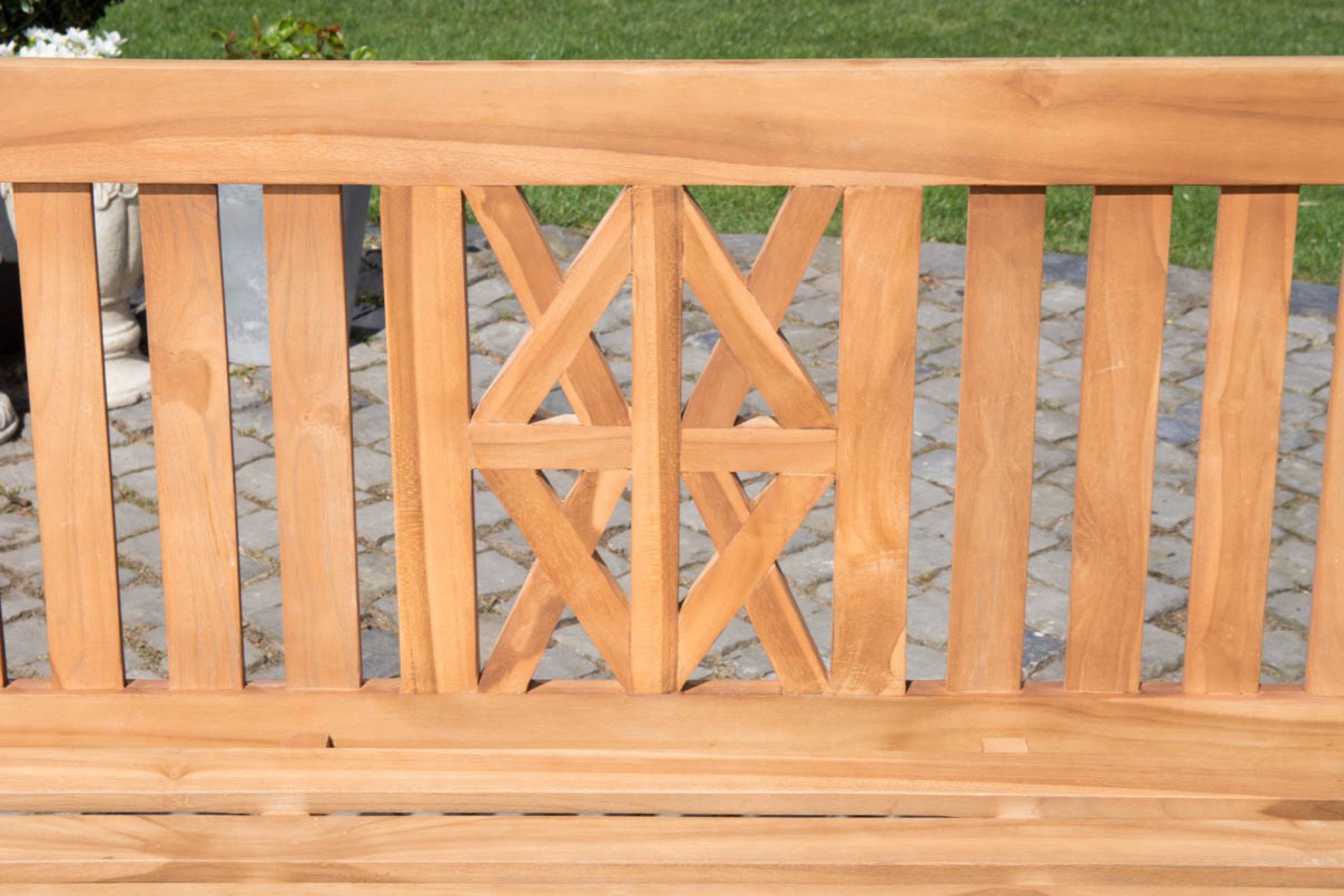 TPFGarden Gartenbank Florence-XL, Teak-Holz Garten Bank Sitzbank massiv Teakbank edel Breite 150cm
