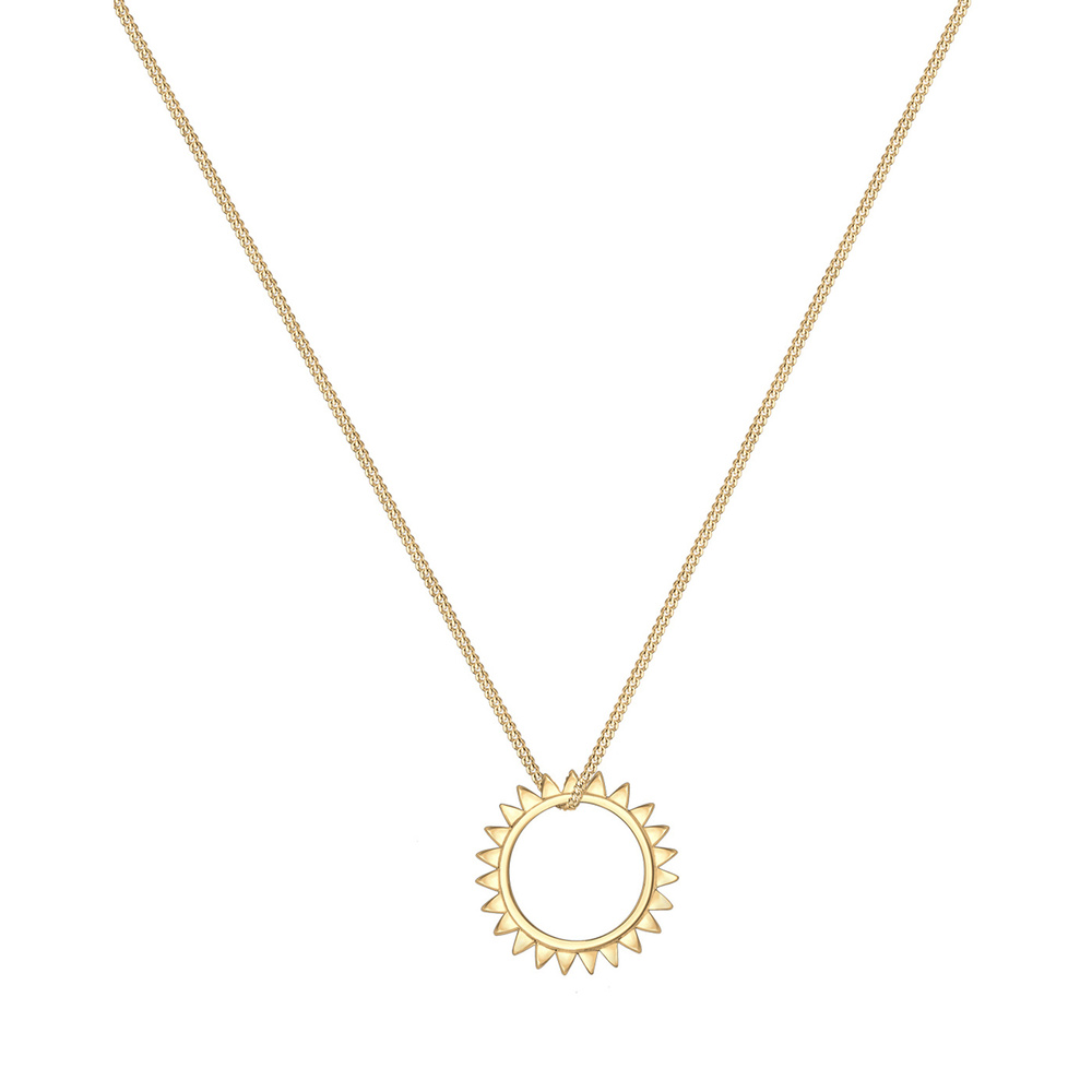 Elli Elli Collier Femme Pendentif Soleil Été - (925/1000) Argent Bijoux