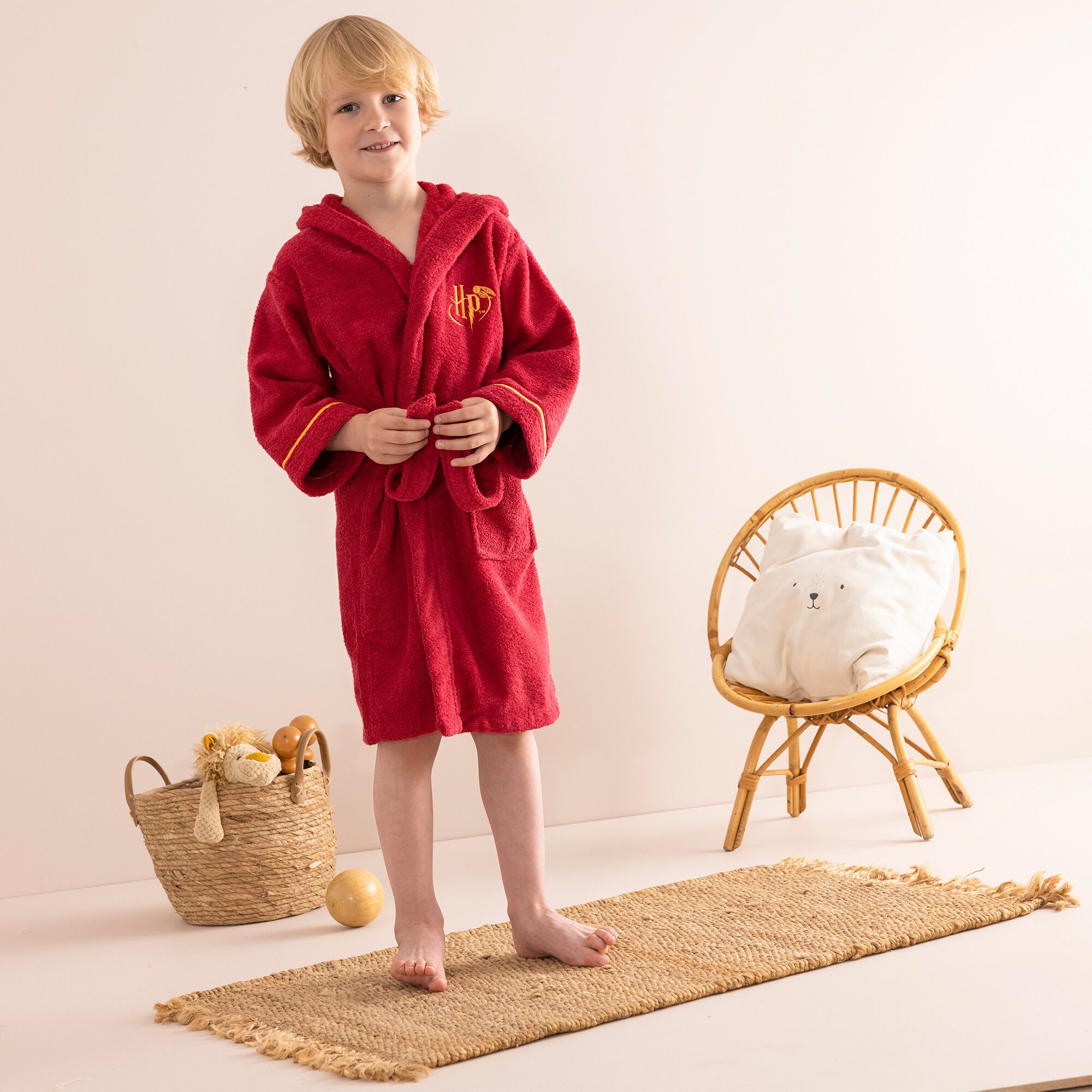 Peignoir enfant à capuche Harry Potter éponge coton