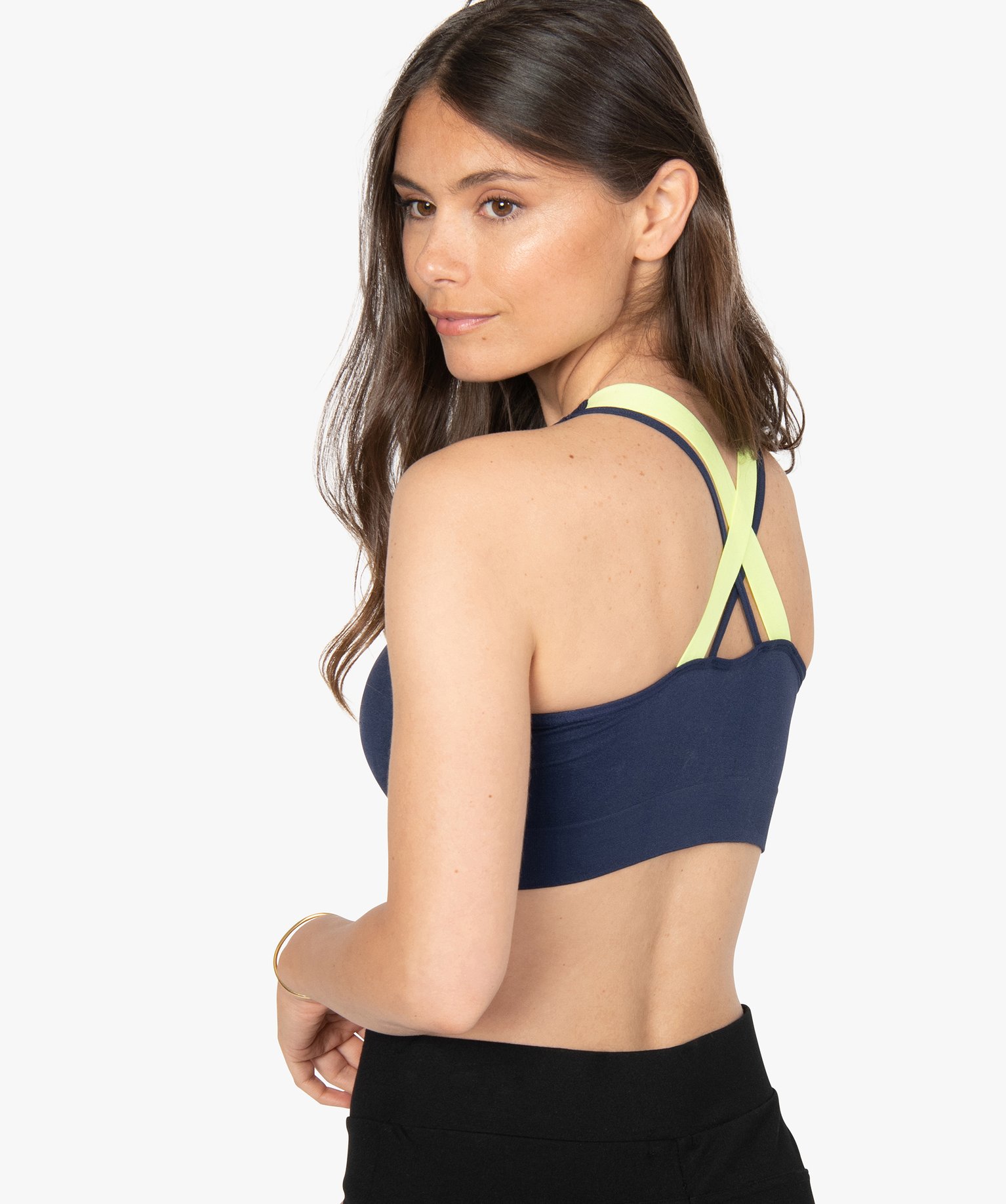 Brassière femme spéciale sport avec dos croisé - Reebok bleu fonce | GEMO