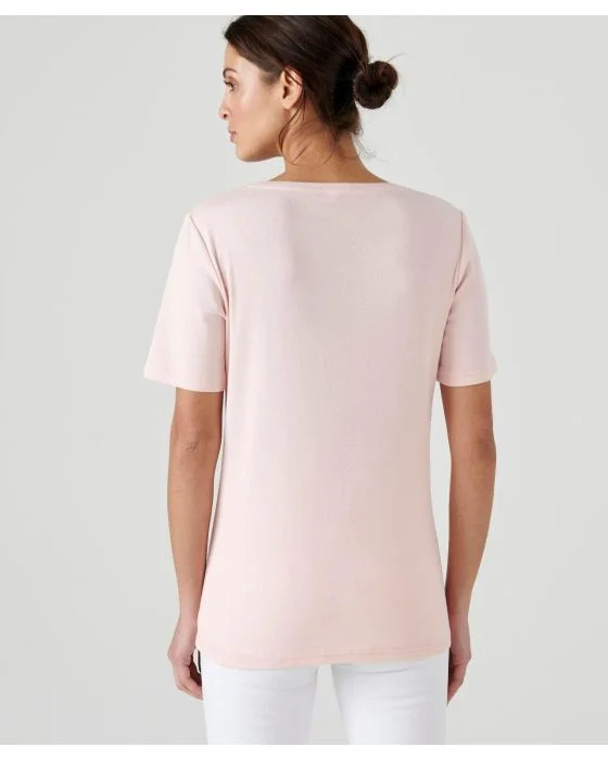 Tee-shirt col rond strassé