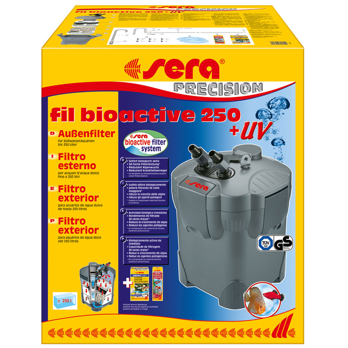 Sera fil bioactive UV Außenfilter für Süßwasseraquarium < 250l