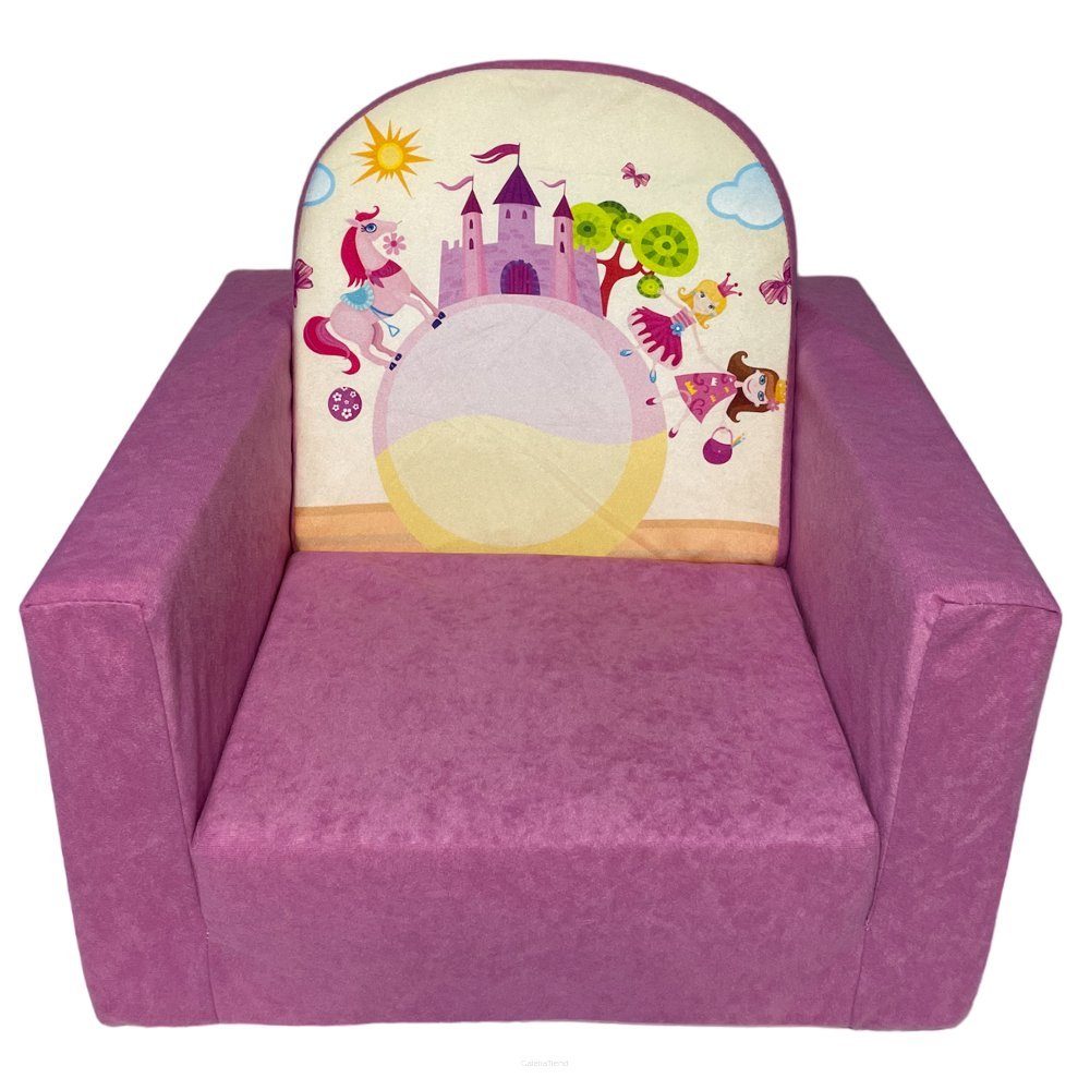 FORTISLINE Kindersessel Ausklappbarer Kindersessel - Pink Castle