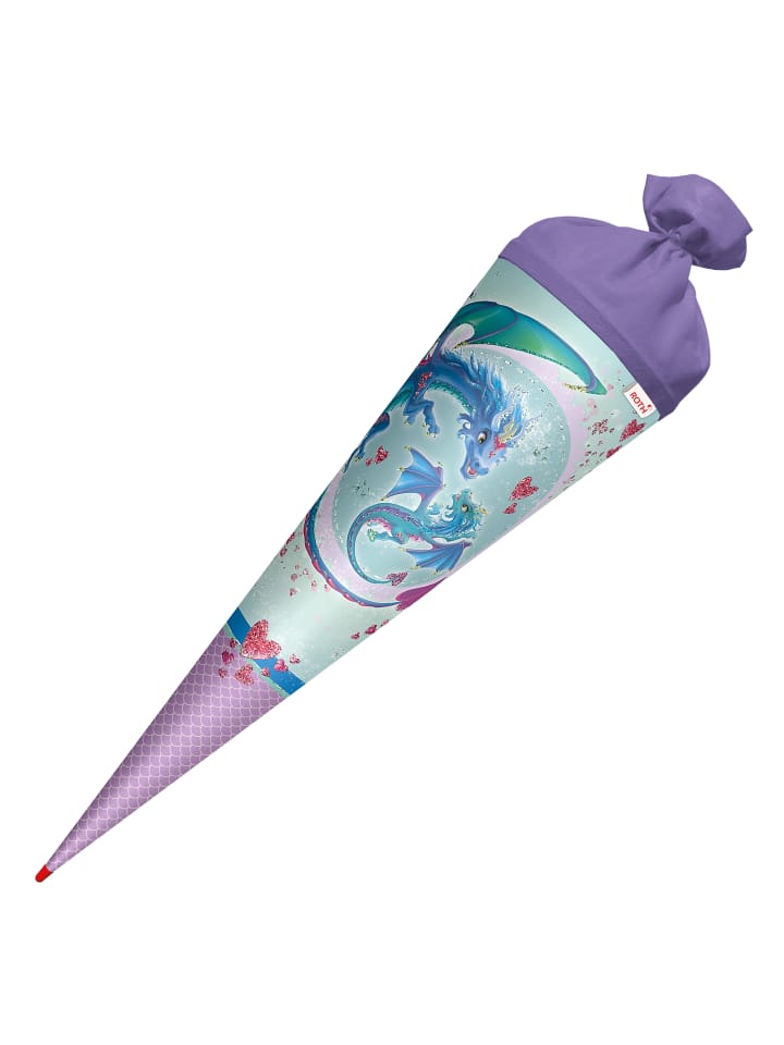 ROTH Schultüte groß Drachenliebe 70 cm, Glitter in Hellblau günstig kaufen onesize