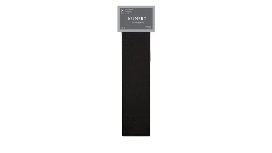 KUNERT Damen Kniestrümpfe SENSUAL COTTON mit feinem Maschenbild black