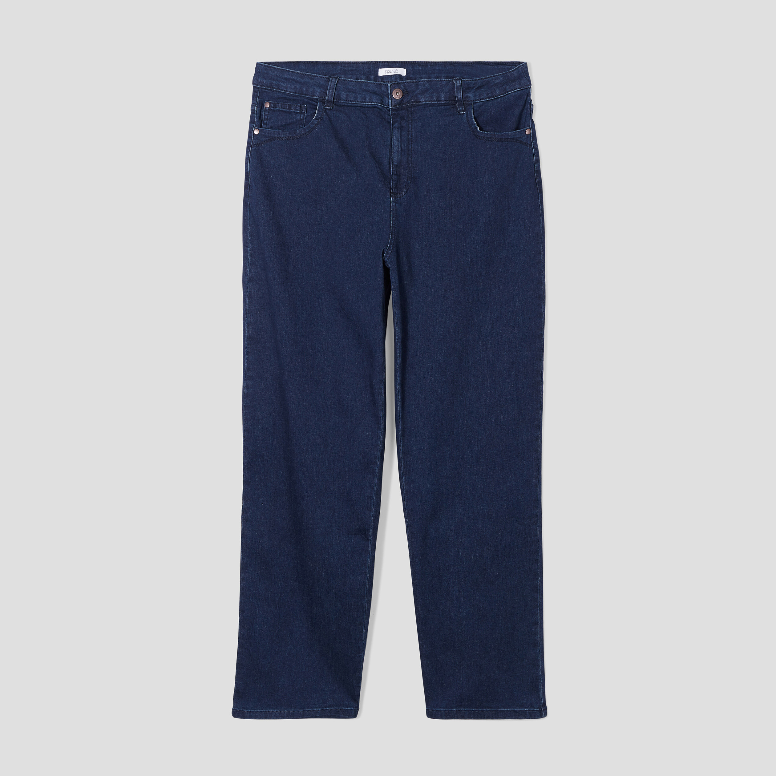 Jeans flare taille haute 7 8ème 5 poches bleu femme grande taille | La Halle