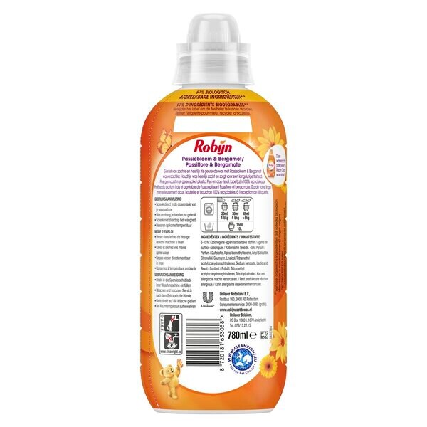 Robijn Classics Passionflower & Bergamot Fabric Softener 4 x 780ml, 156 washes