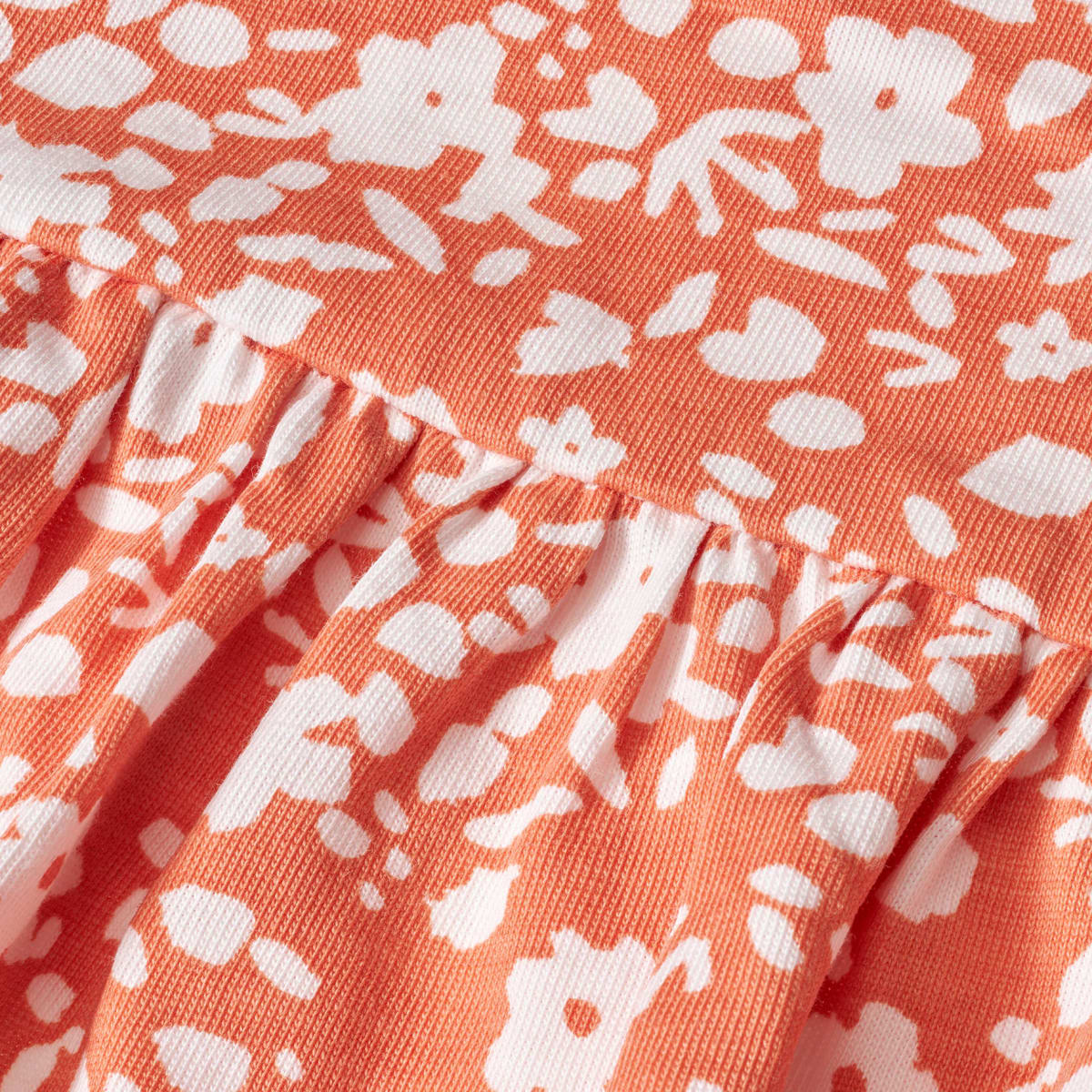 T-Shirt mit Blumen-Muster, orange, Gr. 104, 1 St