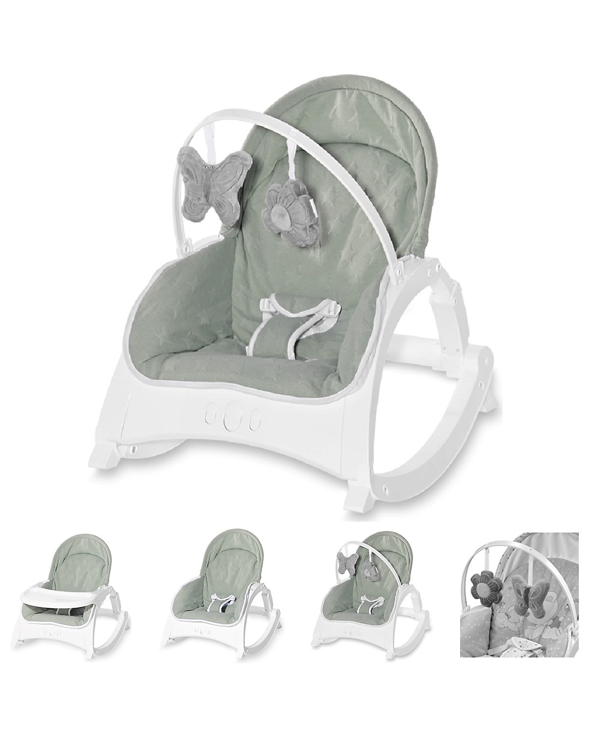 Babywippe ALEX 3 in 1 Tisch Vibrationsfunktion, 4 Melodien Babywippen