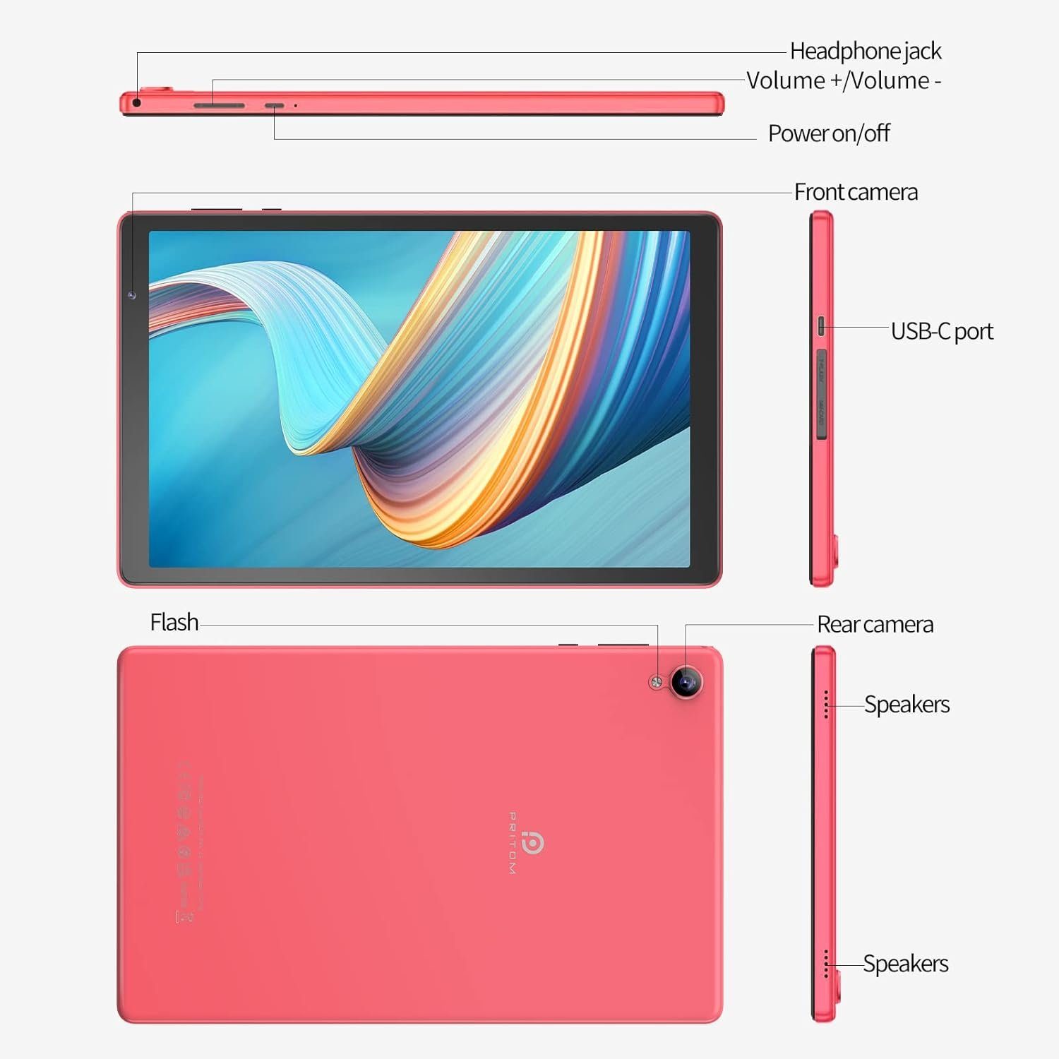 PRITOM 6000 Mah, 32 GB ROM, Expandable to 512 GB, Quad Core Processor Tablet (10,1