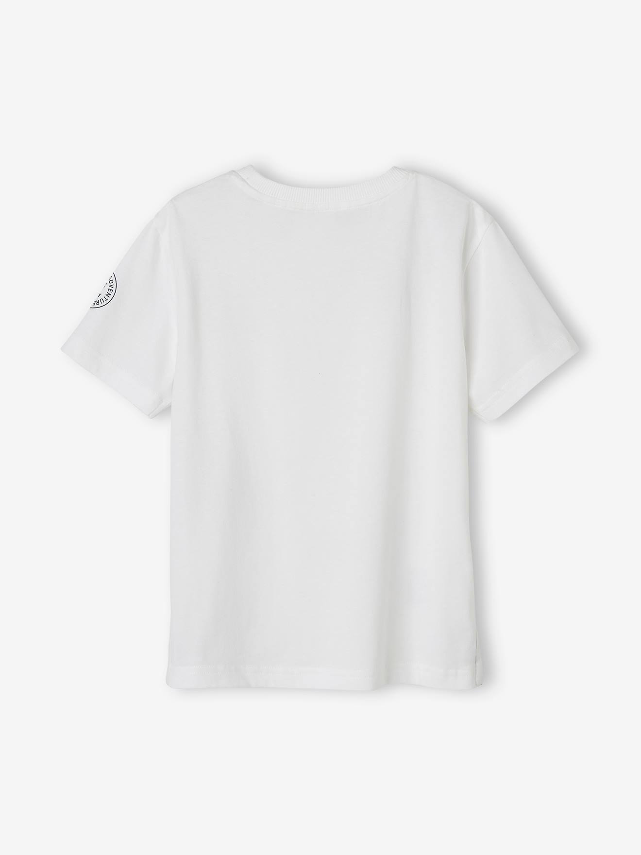 T-shirt ludique interactif géocaching garçon blanc