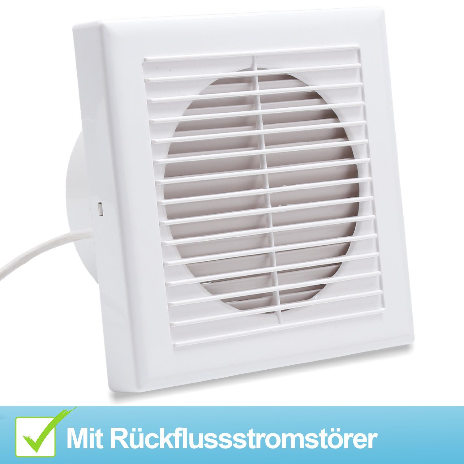 Clanmacy Wandventilator Badlüfter 100/150mm Ventilator Wandlüfter Mit Rückflussleitblech