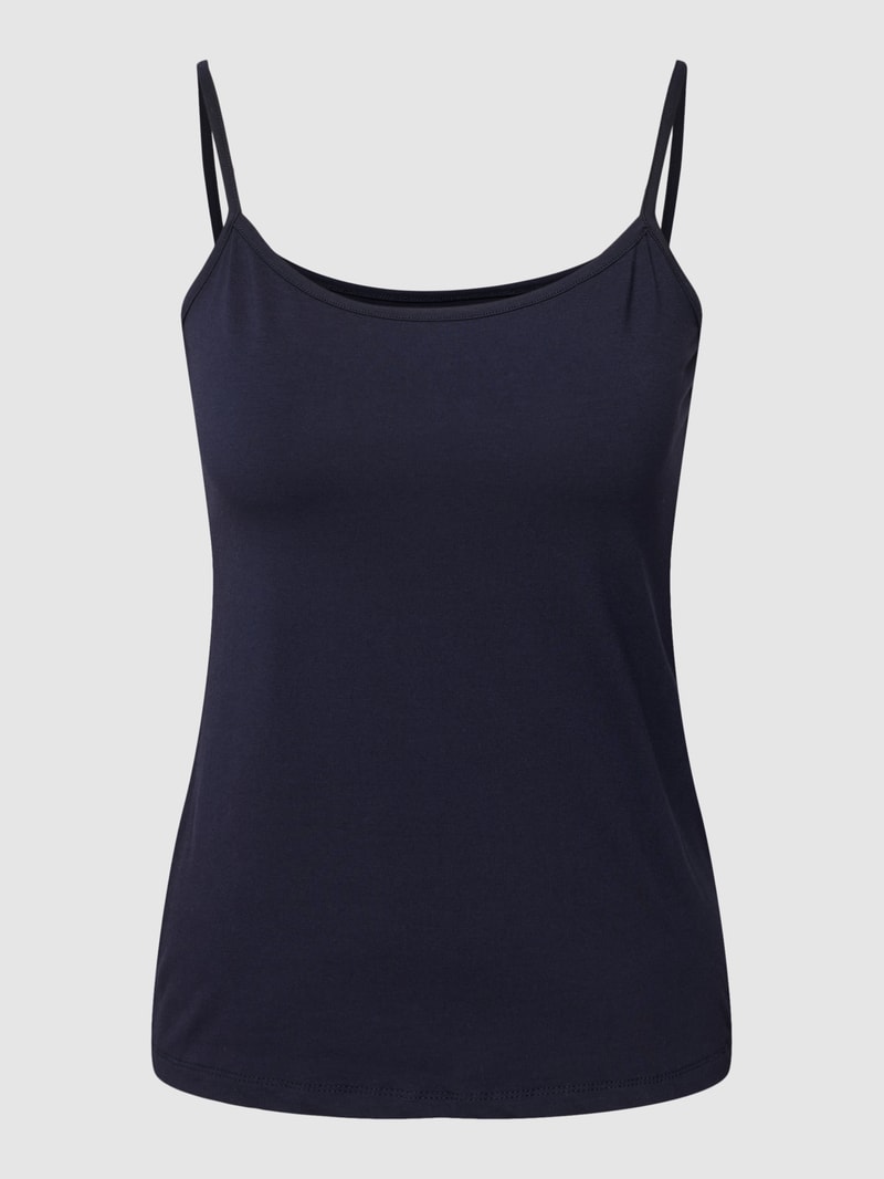 Top mit Square-Neck-Ausschnitt in dunkelblau