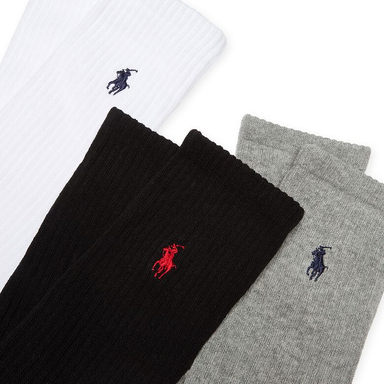 Polo Ralph Lauren Crew Socks (3 Pack) black/white/grey