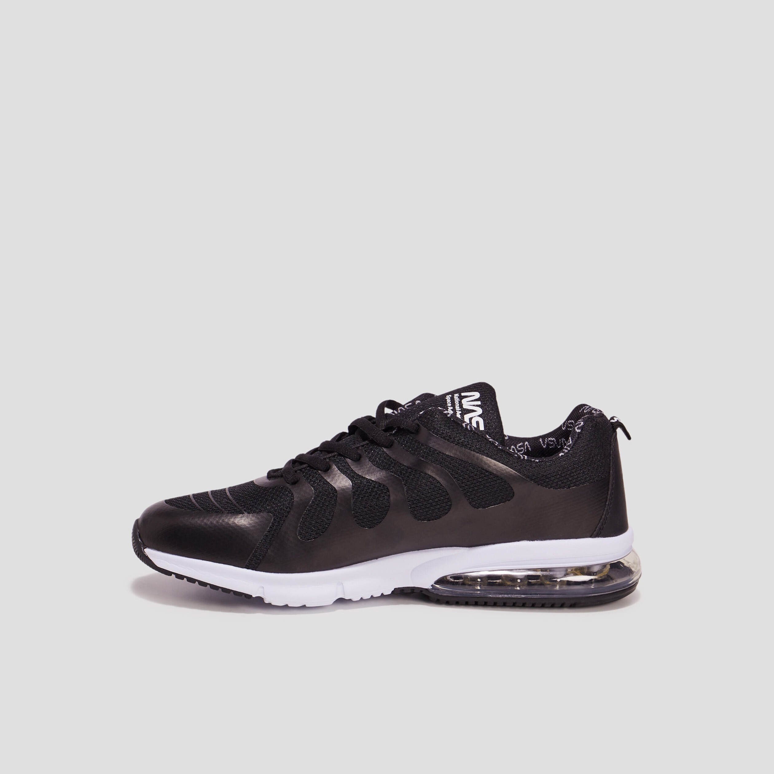 Baskets running à lacets NASA noir homme | La Halle