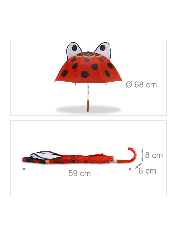 relaxdays Kinderregenschirm Marienkäfer in Rot günstig kaufen onesize