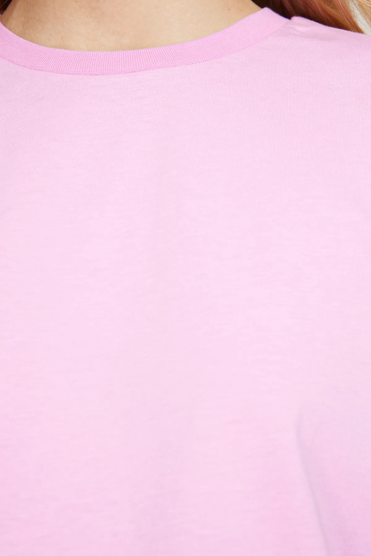 Trendyol Collection  Rosafarbenes Basic-Strick-T-Shirt mit Rundhalsausschnitt aus 100 % Baumwolle TWOSS23TS00000