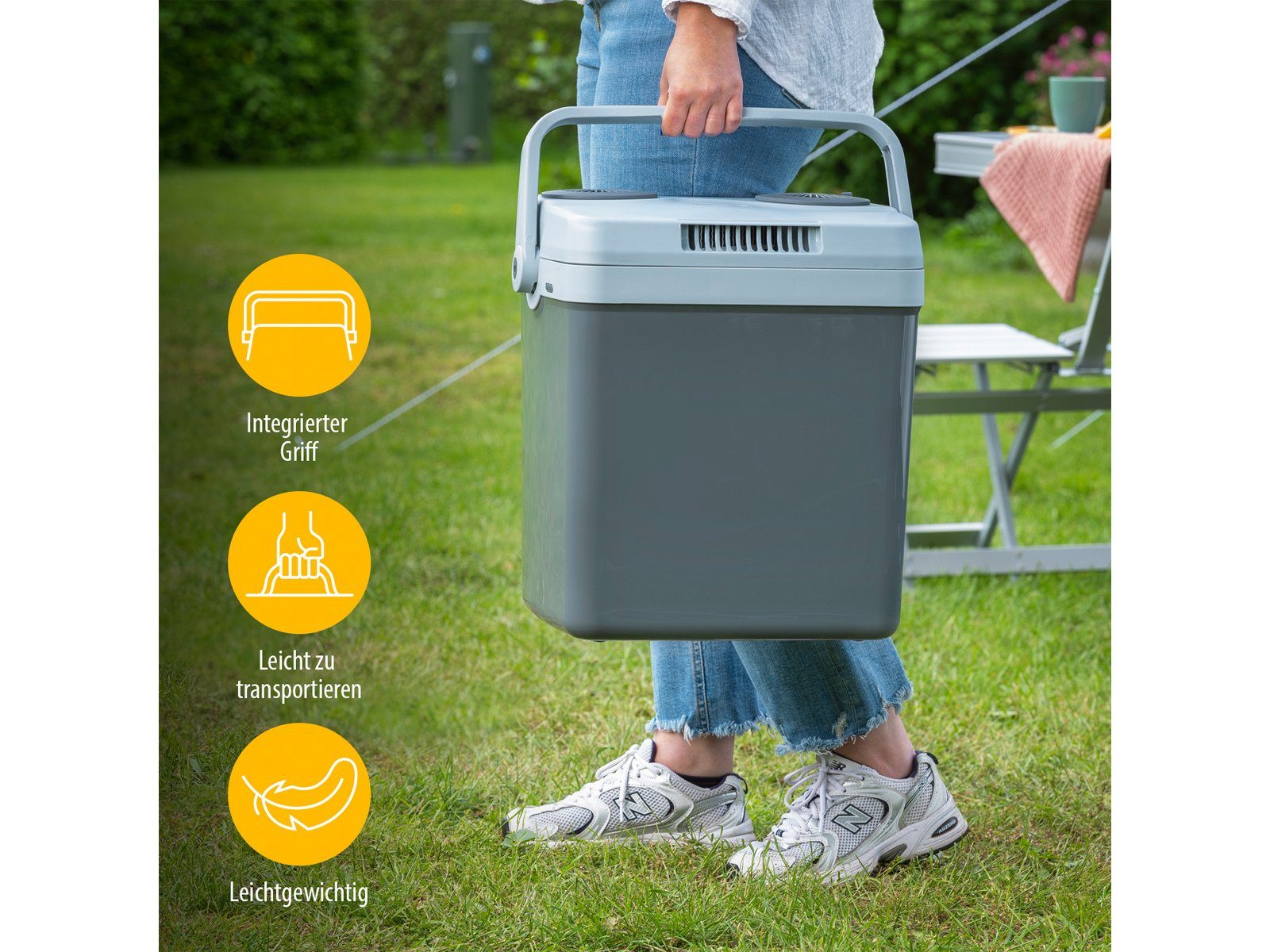 Tristar Elektrische Kühlbox, 19 l, klein mit Strom für Auto & Camping thermoelektrisch, 12V & 220-240Volt