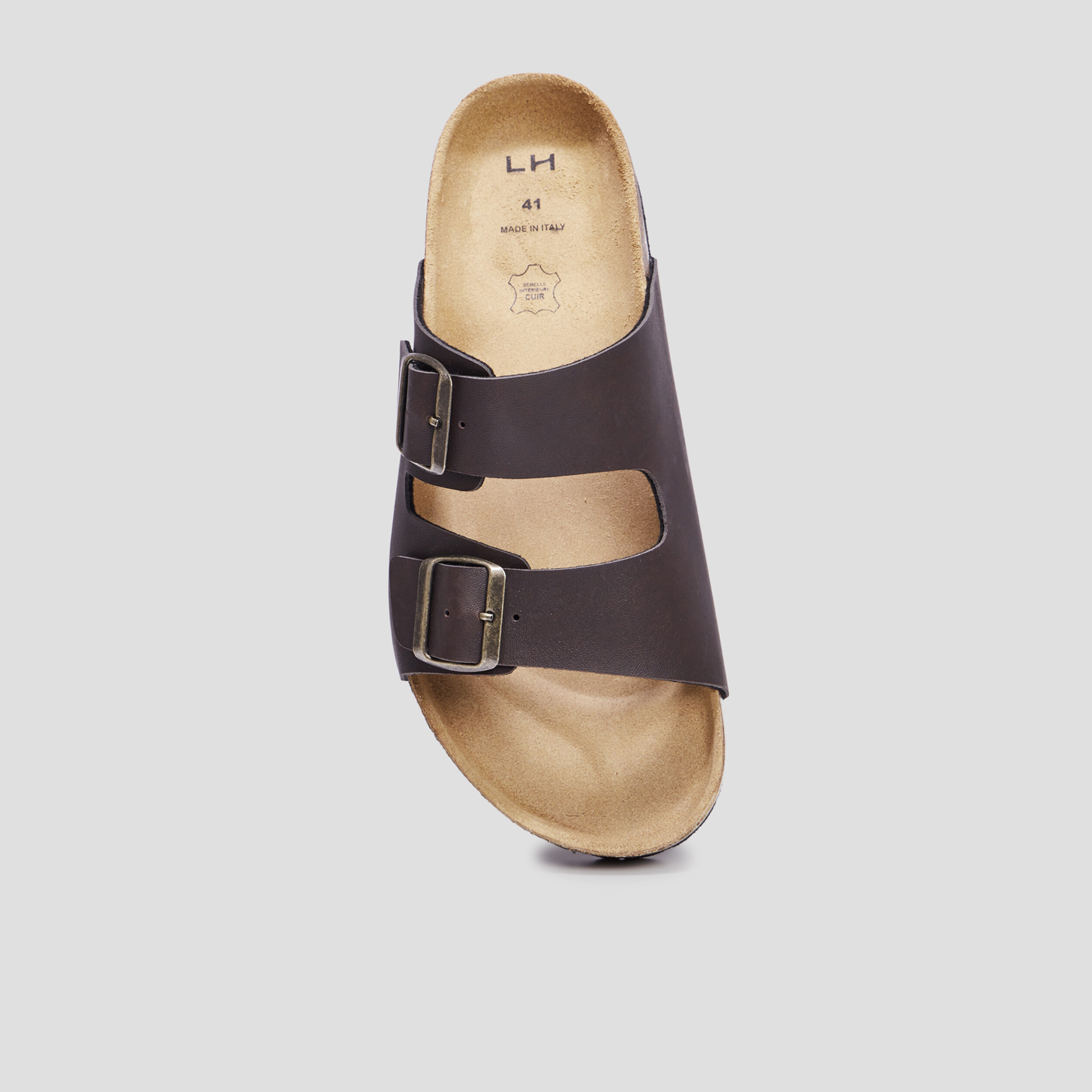 Mules avec boucles Goaleres marron homme | La Halle