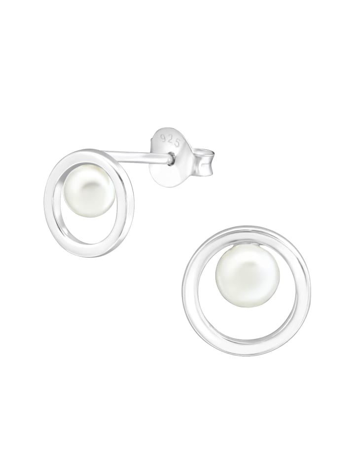 Alexander York Ohrringe, Ohrstecker CIRCLE mit PERLE in 925 Sterling Silber, 2-tlg. günstig kaufen onesize