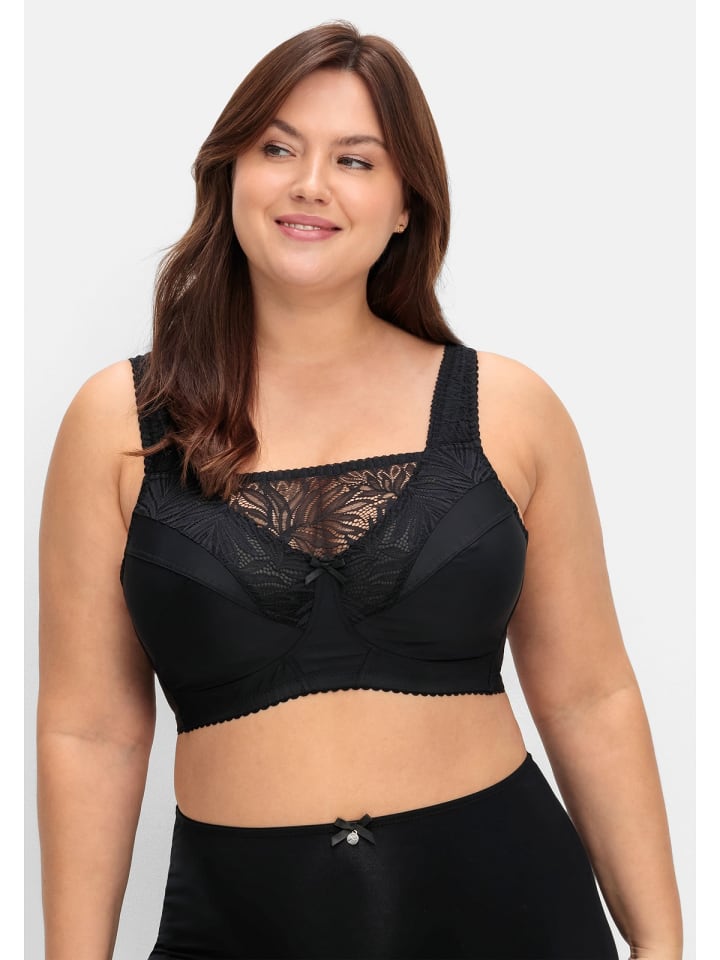 sheego BH ohne Bügel in schwarz günstig kaufen