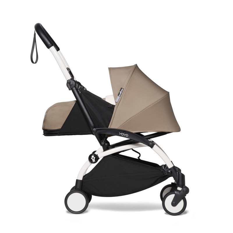 Poussette Yoyo2 châssis blanc et assise 0+ taupe Babyzen